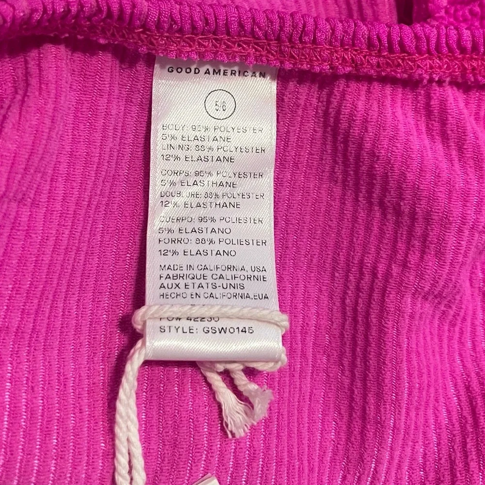 Good American Bikini Bottoms Hawaiian Pink High Cut Plus Size 1XL/2XL NWT - Picture 7 of 7